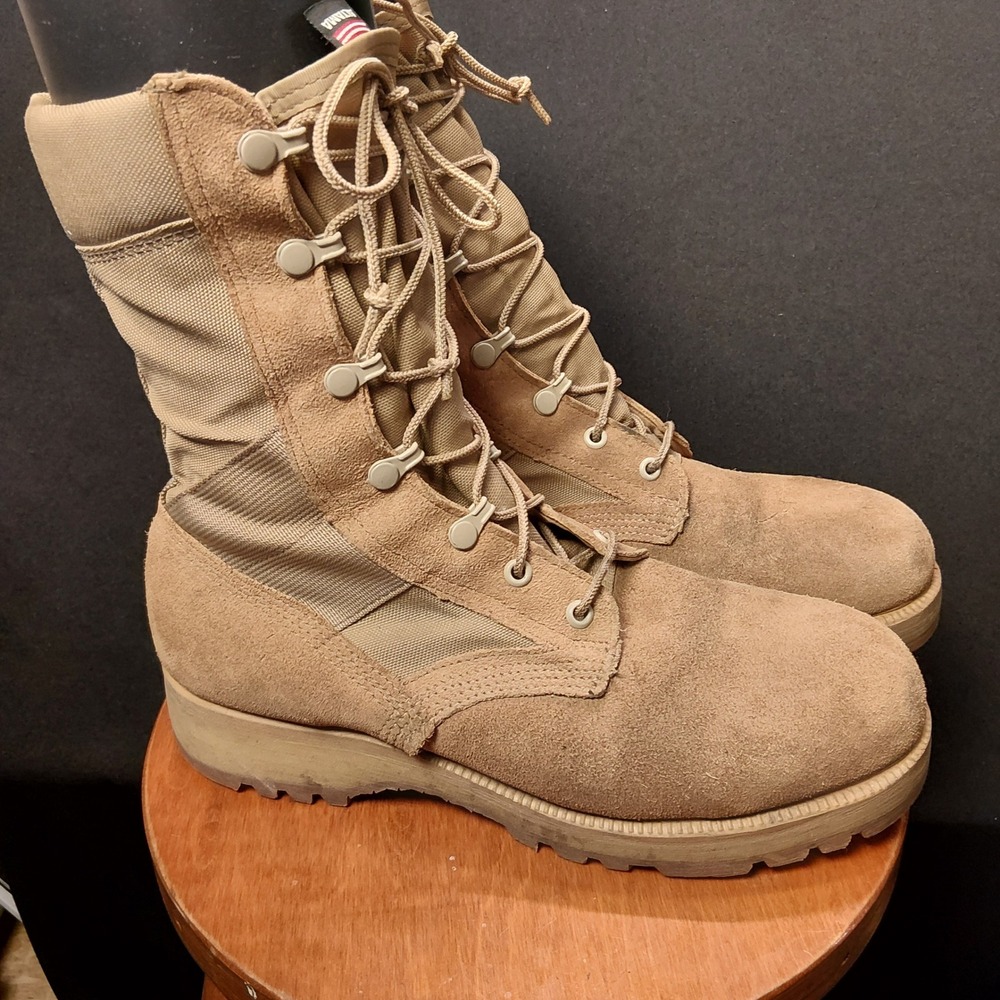 Altama Mens Desert Tan Suede Military Combat Boots Vibram Sole 5800 Size 9 R USA